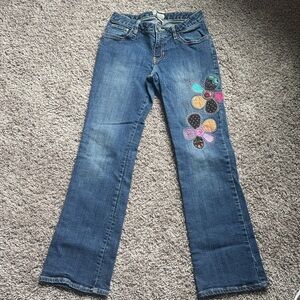 Gap Kids Stylish Blue Embroidered Jeans - Size 12